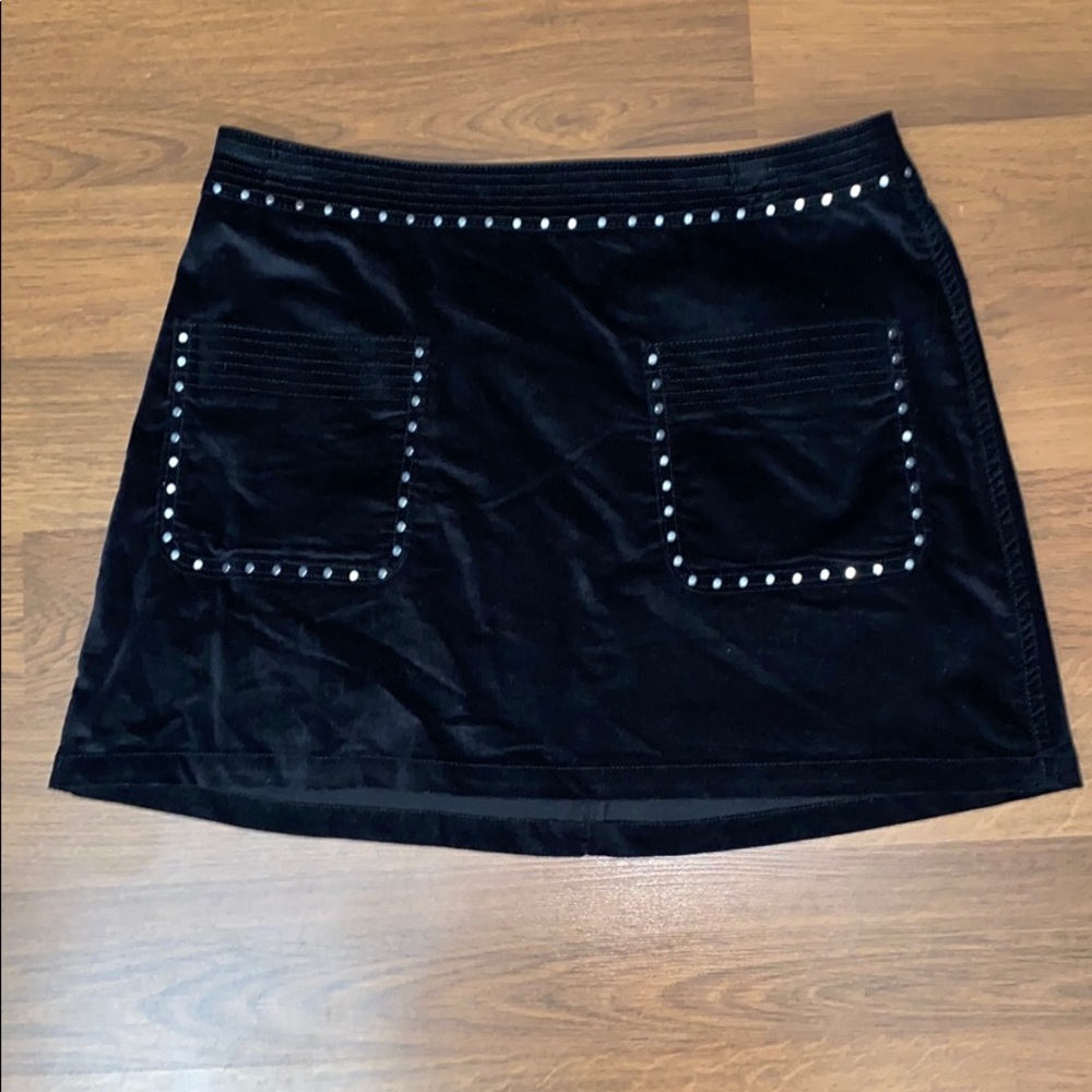 Velvet mini skirt